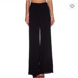 NBD‎ X NAVEN Wide Leg Black Satin Pants